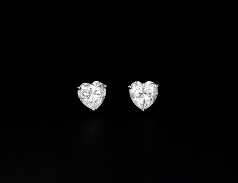 Heart Solitaire Earrings