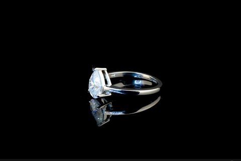 Classic Pear Solitaire Ring