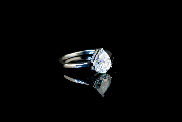 Classic Pear Solitaire Ring