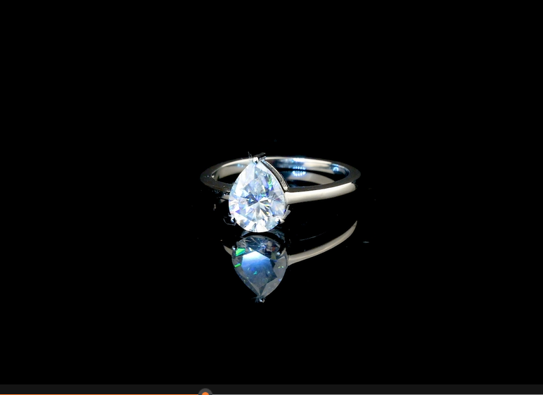 Classic Pear Solitaire Ring