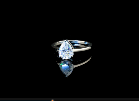 Classic Pear Solitaire Ring