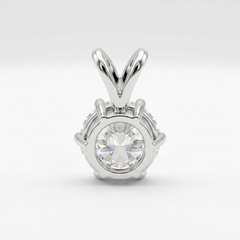 Round Solitaire Halo Locket