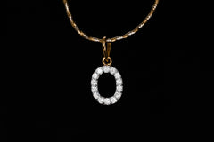 Solitaire Waves O Alphabet Moissanite Pendant