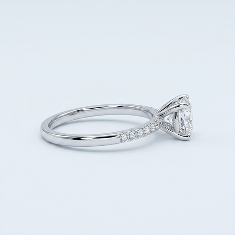 Whispering Halo Cushion Ring