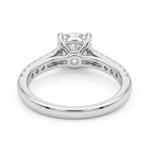 Whispering Halo Cushion Ring