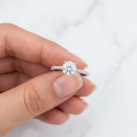 Whispering Halo Cushion Ring