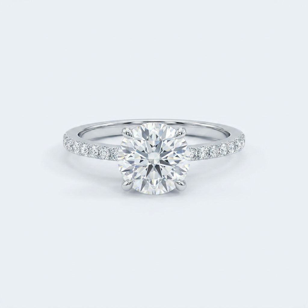 Whispering Halo Round RIng