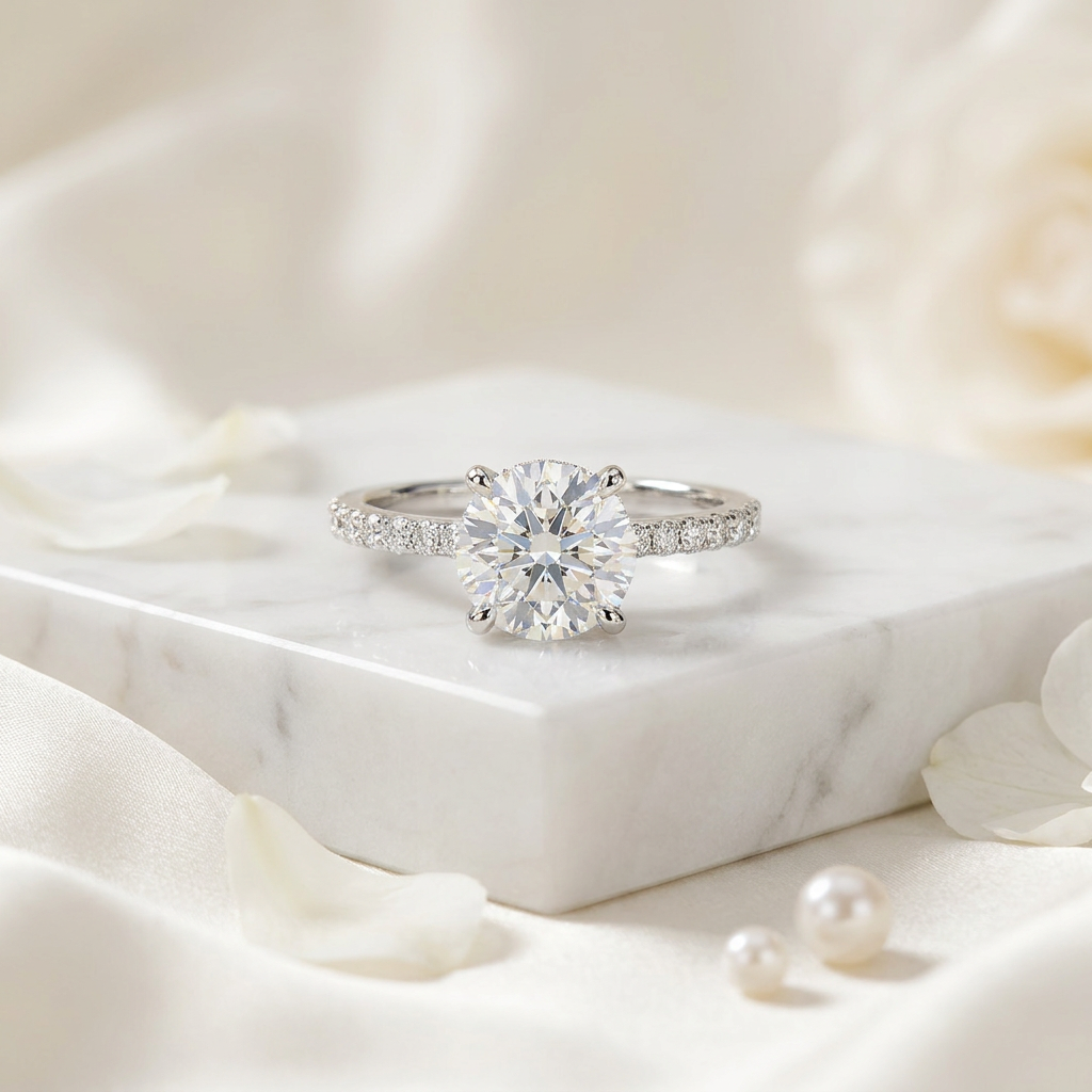 Whispering Halo Round RIng