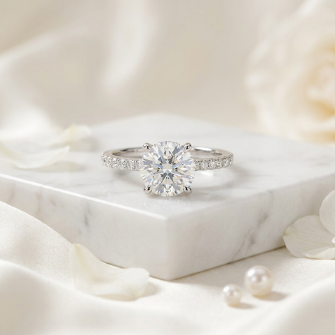 Whispering Halo Round RIng