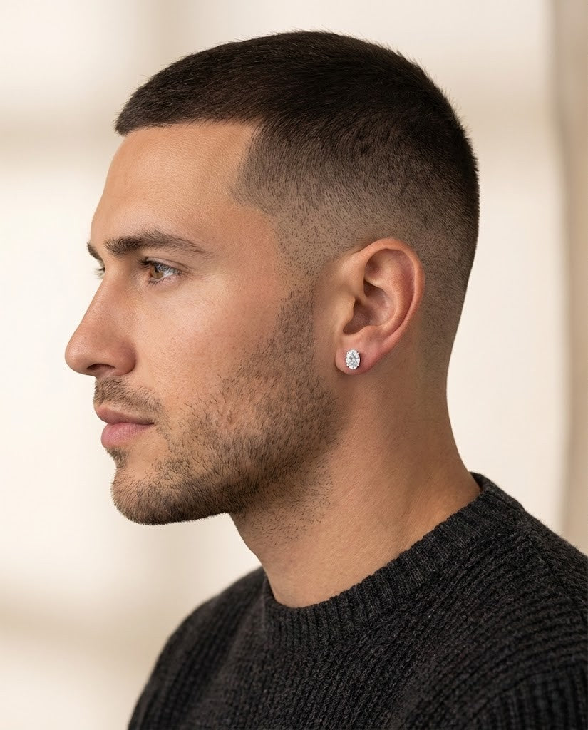 Royal Oval Classic Stud for Men's (Single piece)