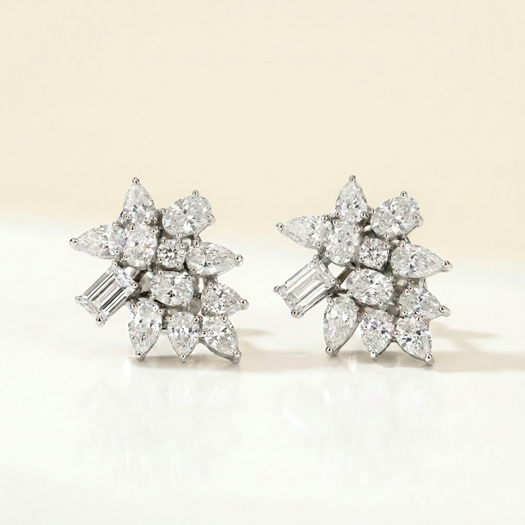 Pear Baguette & Oval Fancy Earring