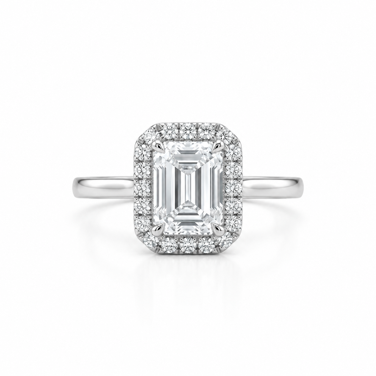 Halo Aura Emerald Ring