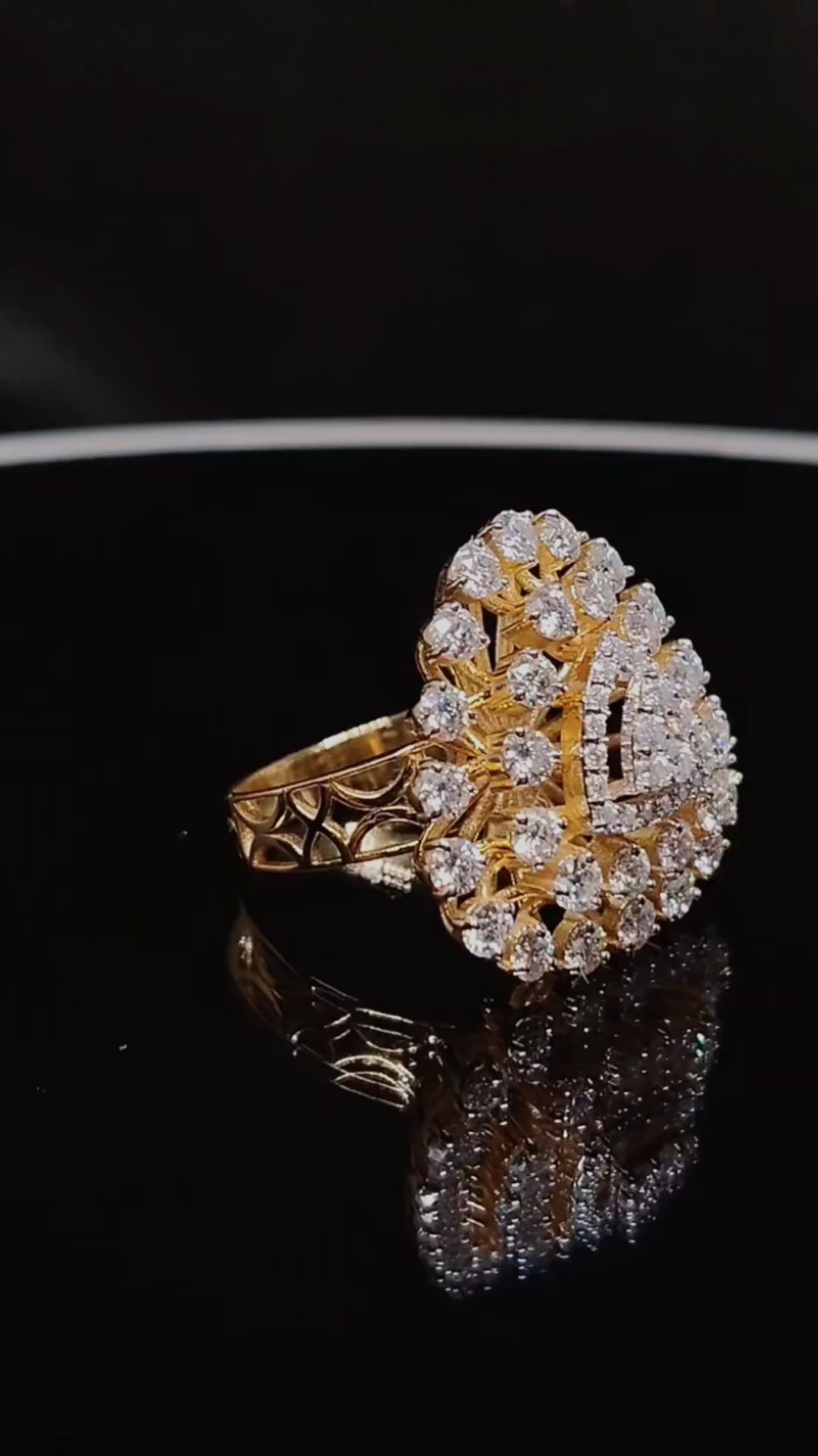 Triad Sparkle Cocktail Ring