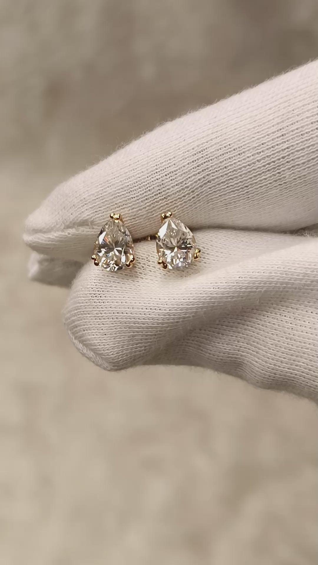 Golden Pear Double Prong Earrings