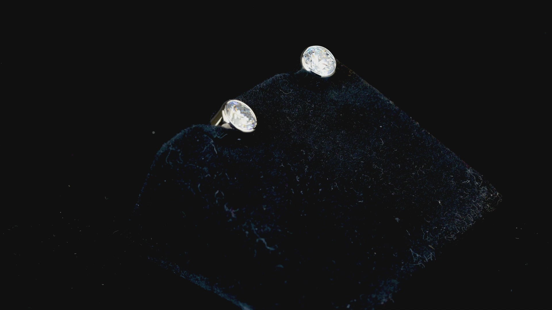 Bezel Studded Round Earrings