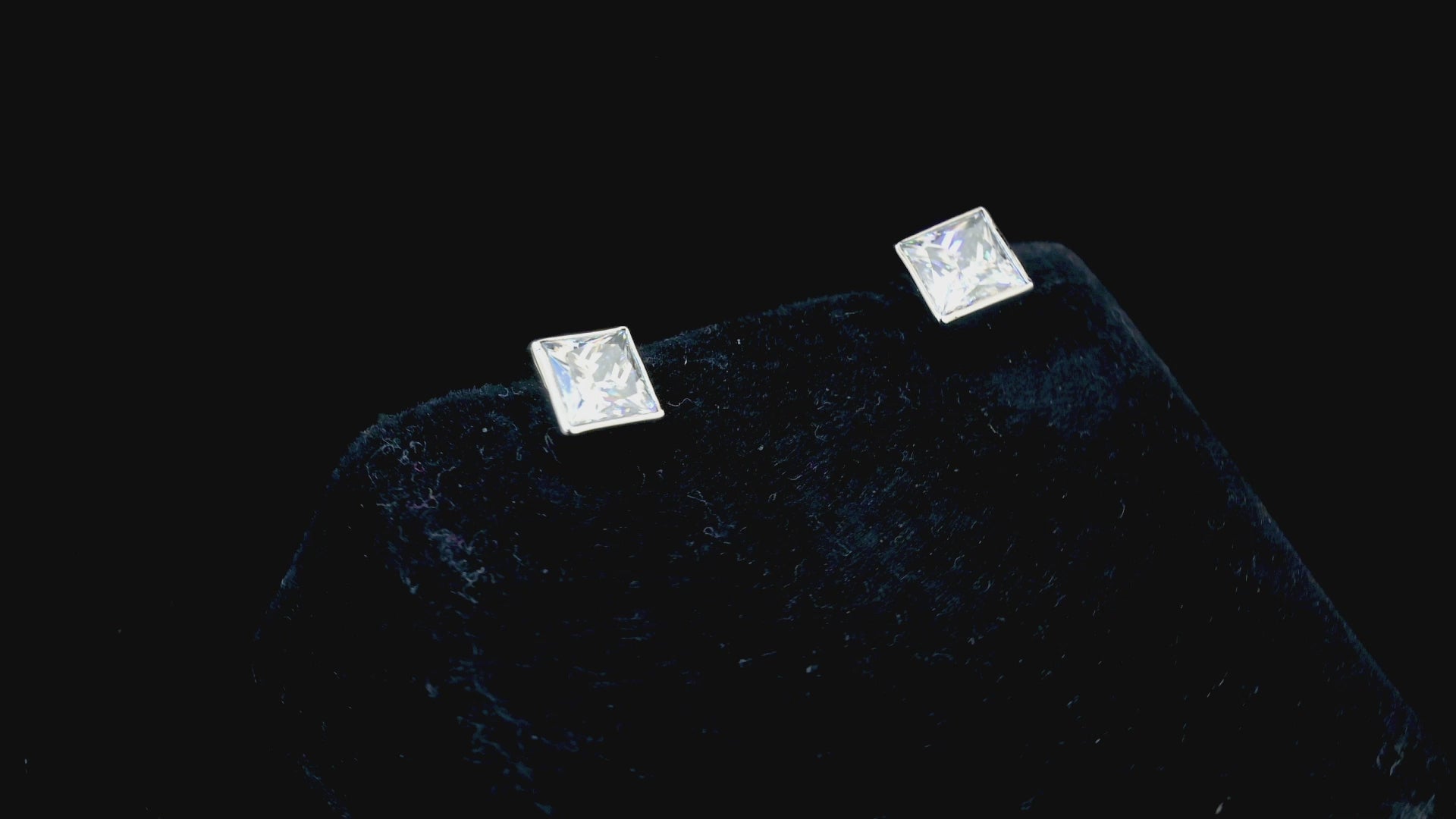 Bezel Studded Princess Earrings