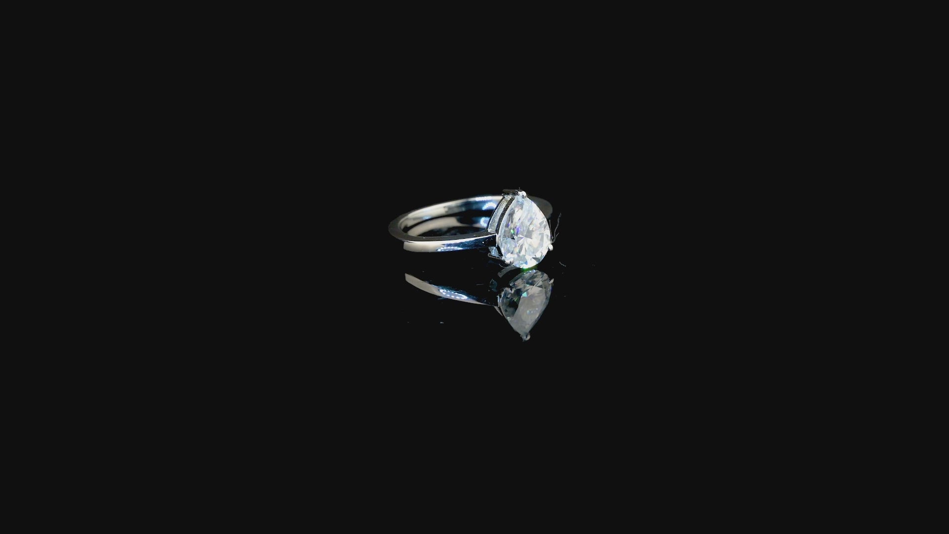 Classic Pear Solitaire Ring