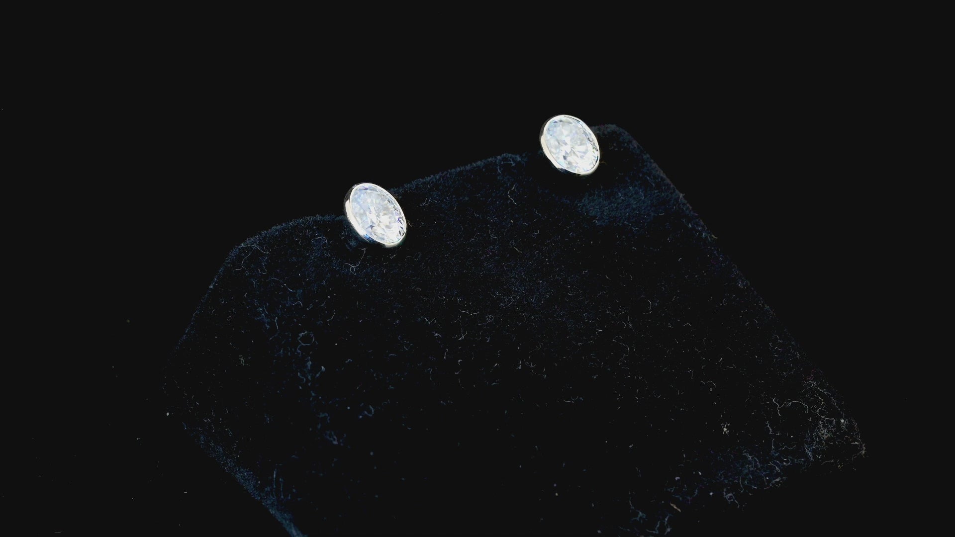 Bezel Studded Oval Earring