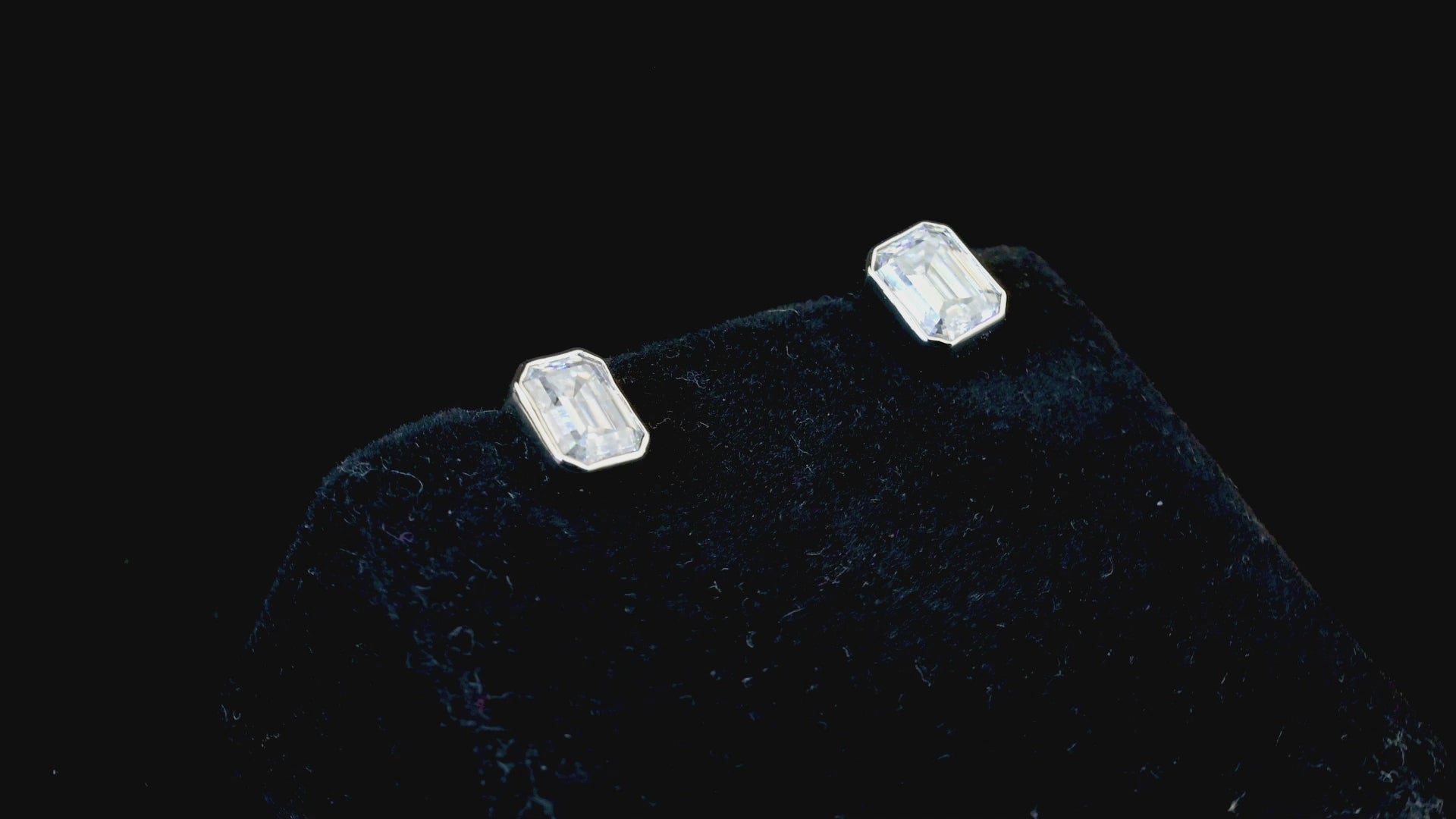 Bezel Studded Emerald Earrings