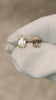 V Bezel Emerald Gold  Earrings