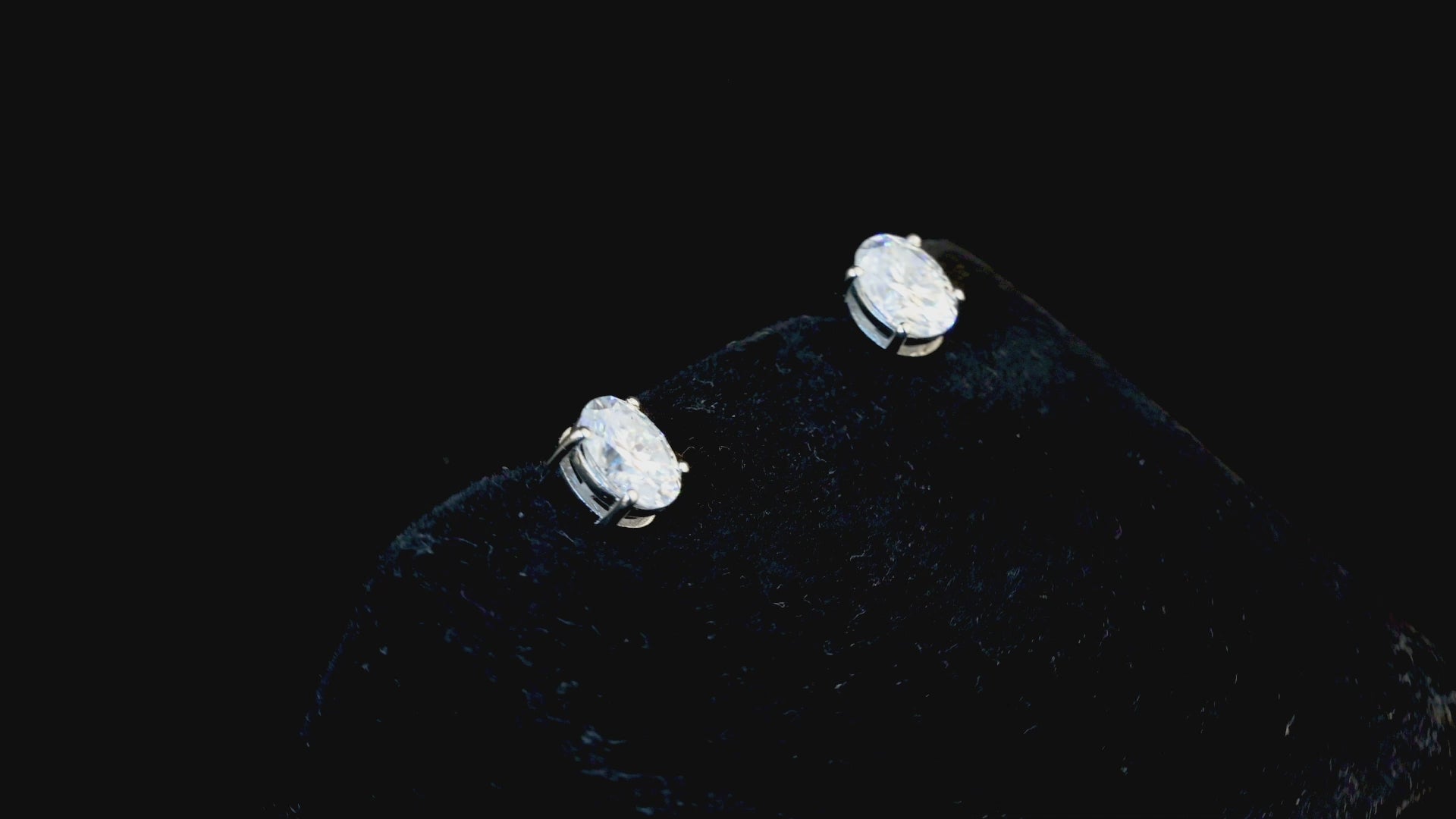 Evergreen Oval Solitaire Earrings