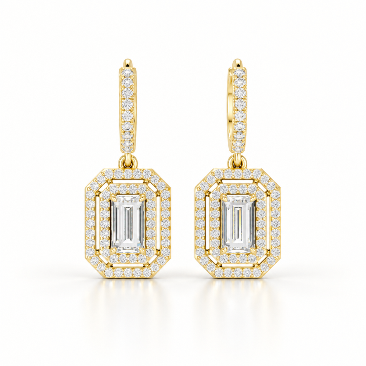 Baguette Halo Hoops