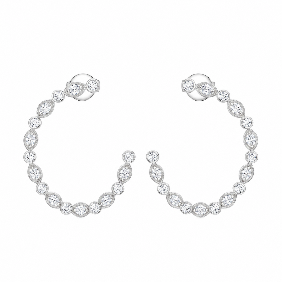 Marquise Petal Shine Hoops – product view 2