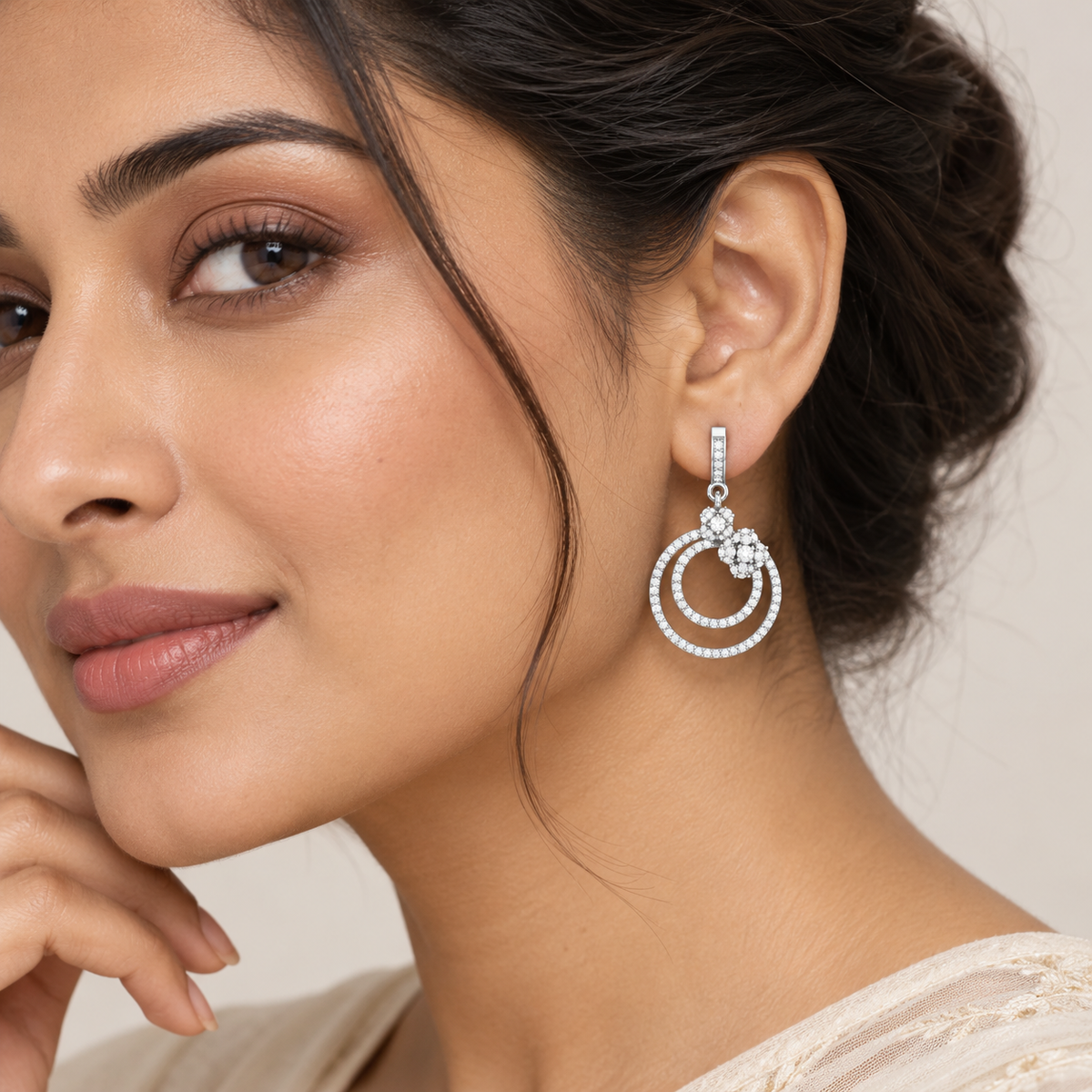 Floral Orbit Danglers – product view 3