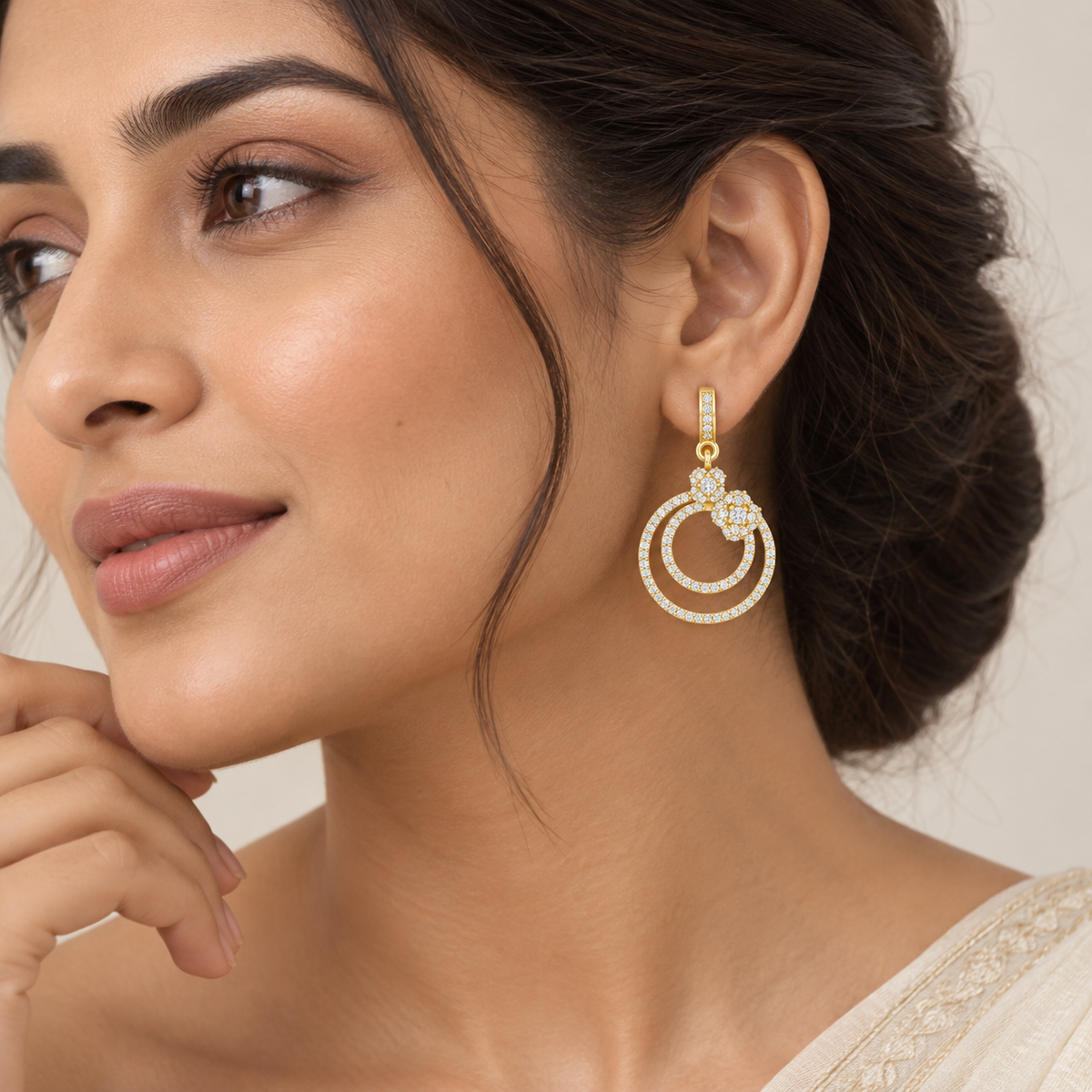Floral Orbit Danglers – product view 4