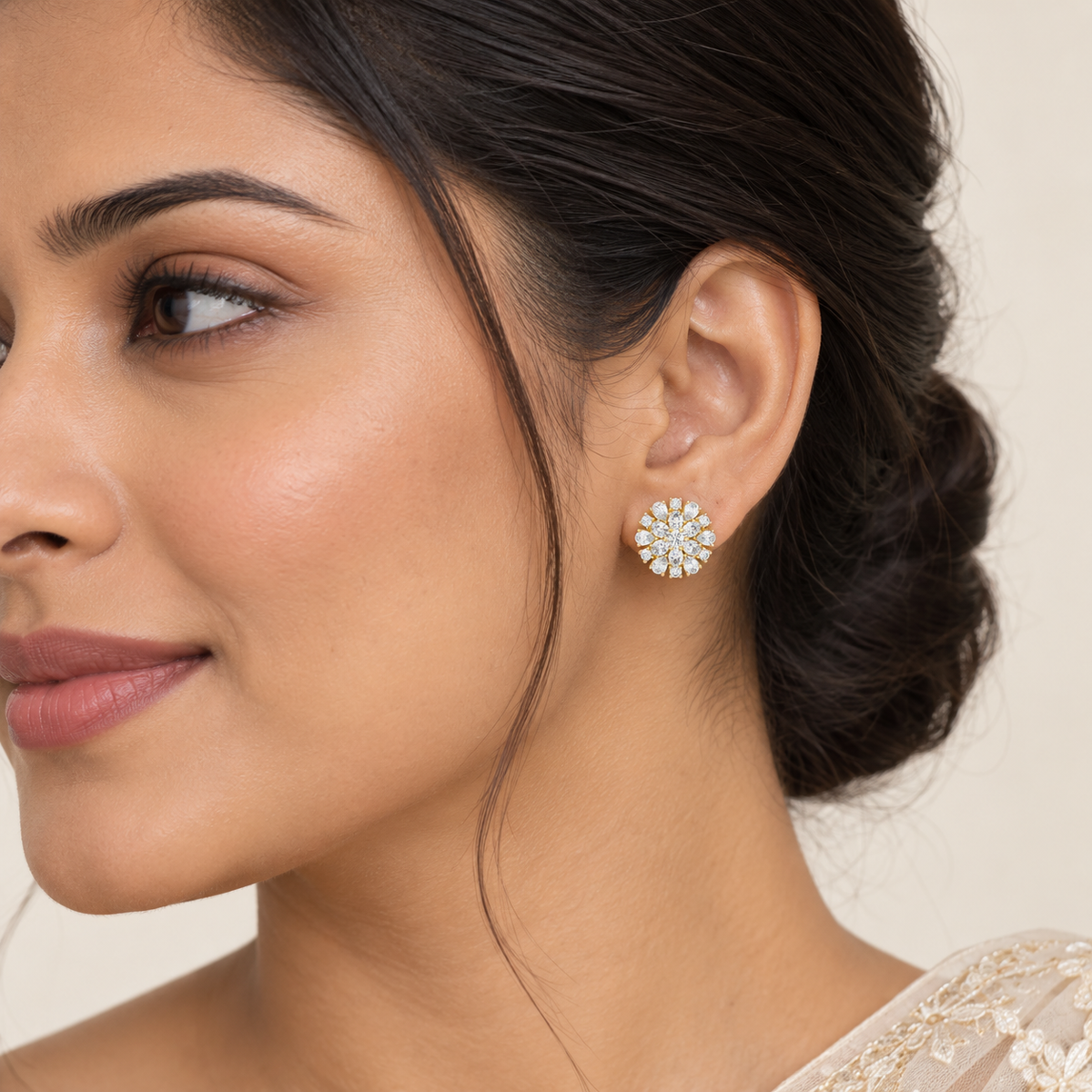 Golden Crown Studs – product view 4