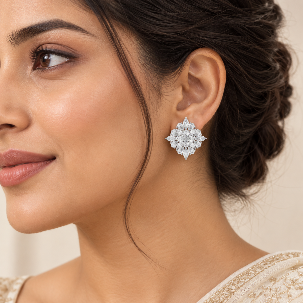 Twinkle Petal Studs – product view 4